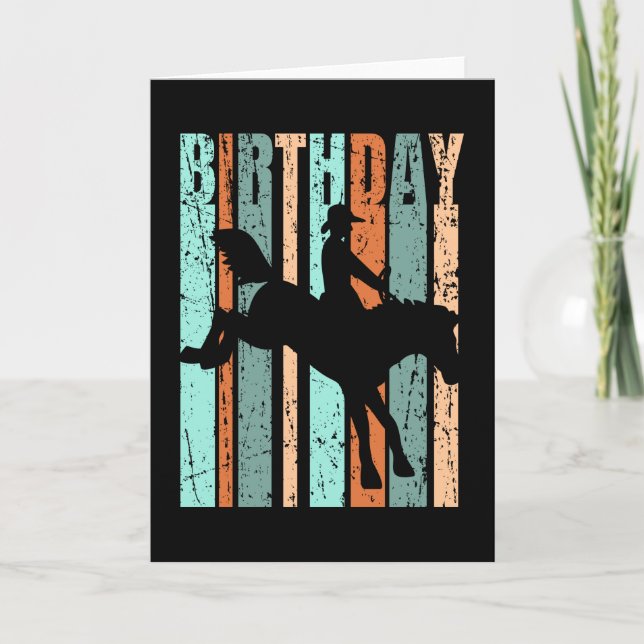Tarjeta Rodeo Birthday Mens Womens Kids Horse Lover Riding (Anverso)