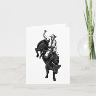 Tarjeta Rodeo Bull Rider Para Vaqueros Caballos De Caballo