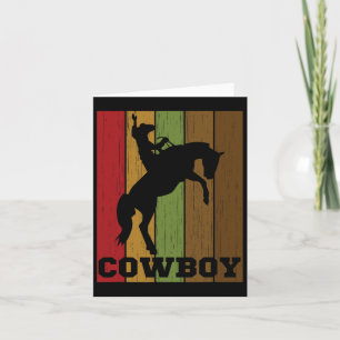 Tarjeta Rodeo Cowboy Caballo Retro Cowboy Occidental Horse