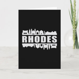 Tarjeta Rodes Grecia Ciudad Silueta Ciudad Paisaje Regalo