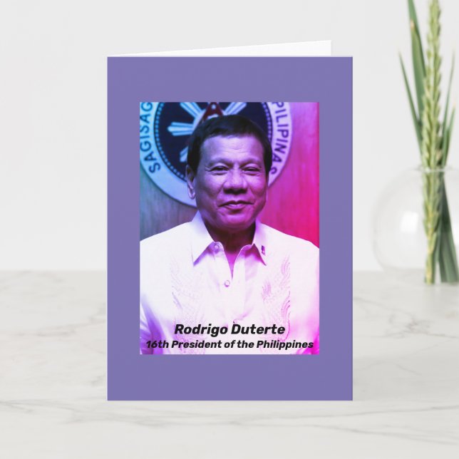 Tarjeta Rodrigo Duterte, 16° presidente de Filipinas (Anverso)
