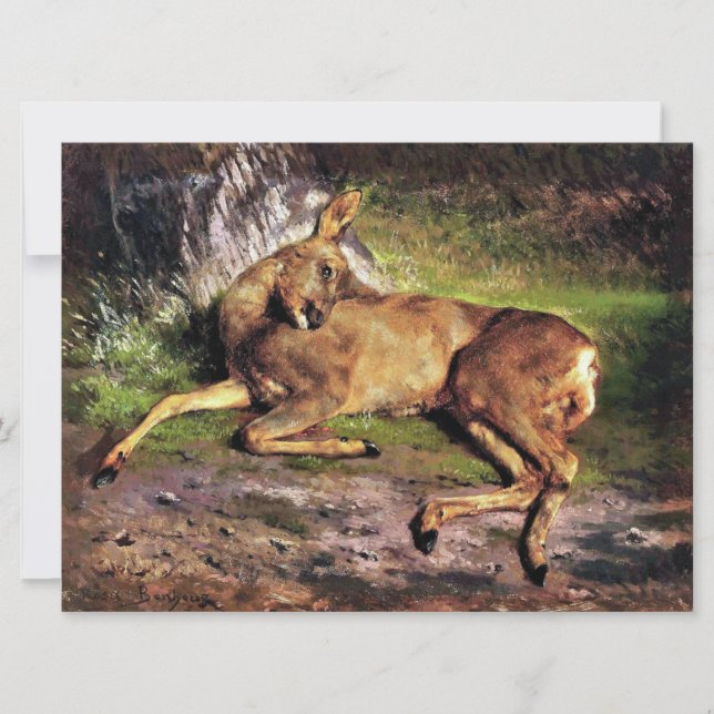 Tarjeta Roe Deer in the Forest (por Rosa Bonheur) (Anverso)