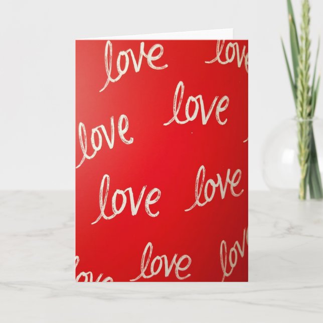 Tarjeta Roja Carmesí de Amor Repetido (Anverso)