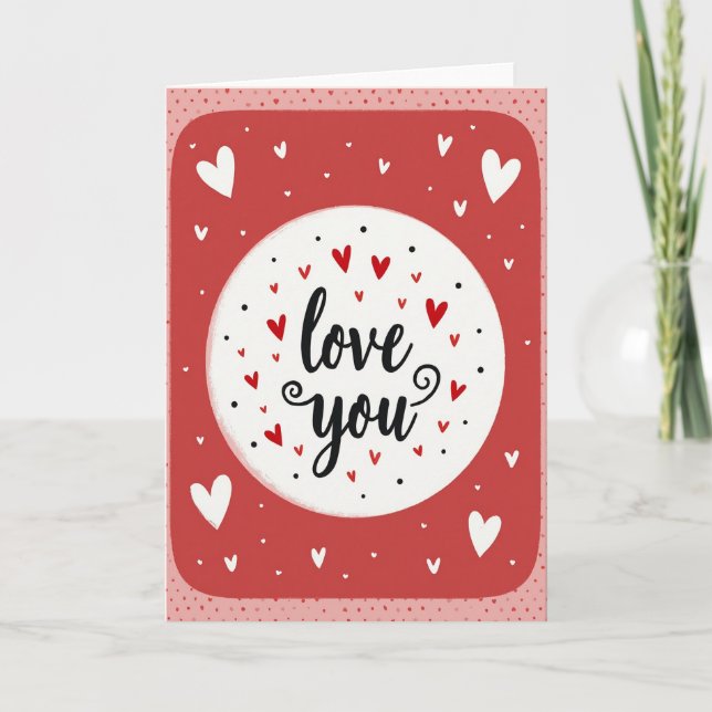 Tarjeta Roja de Amor Romántico (Anverso)