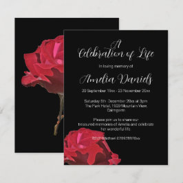 Tarjeta roja de celebración de vida