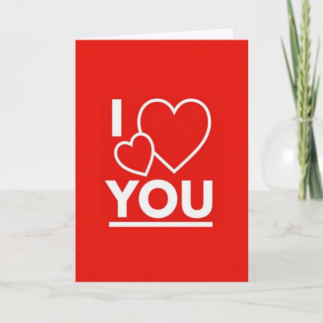 Tarjeta Roja de Corazones Románticos Te Amo (Anverso)