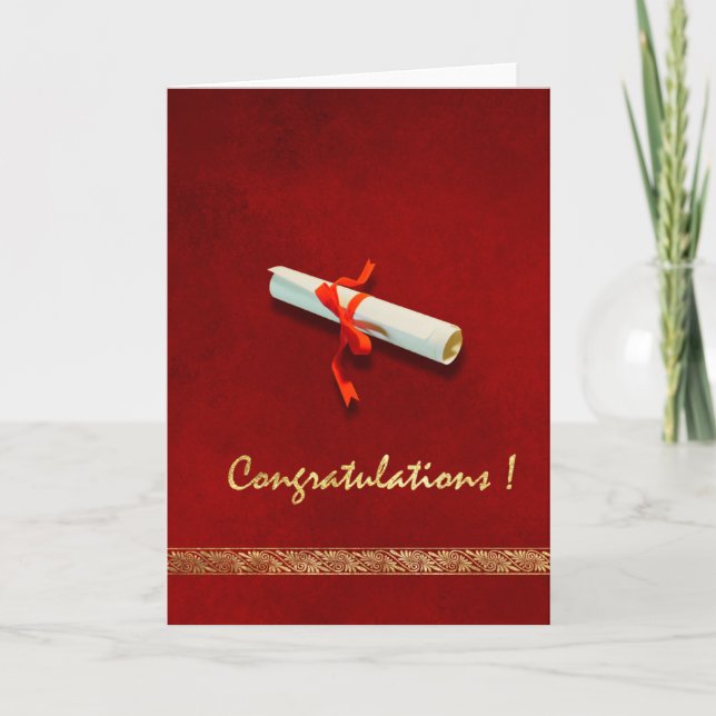 Tarjeta roja de graduación (Anverso)