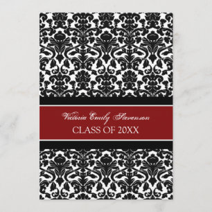 Tarjeta roja de invitación para fiesta de graduaci