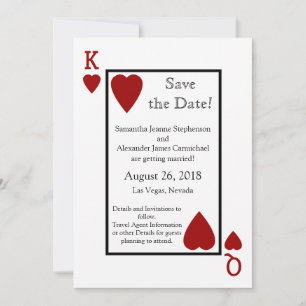 Tarjeta Roja de Juego Guardar la Fecha