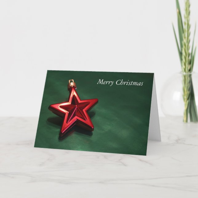 Tarjeta roja de la estrella del navidad (Anverso)
