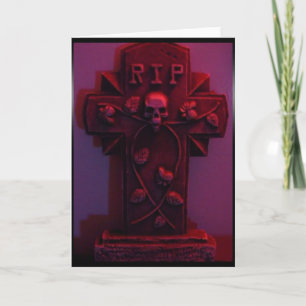 tarjeta roja de la piedra sepulcral