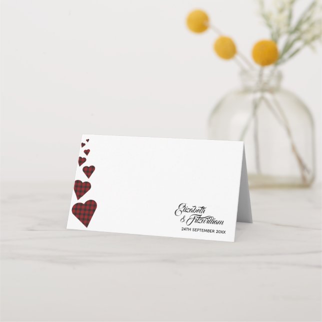 Tarjeta roja de lugar de tabla de tartán o tarjeta (Anverso)