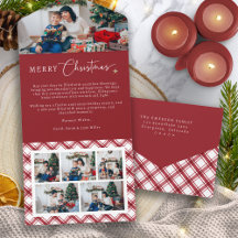 Tarjeta Roja de Navidad Trifold