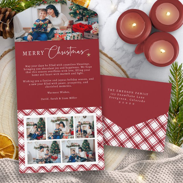 Tarjeta Roja de Navidad Trifold (Red Merry Christmas Trifold Card
)