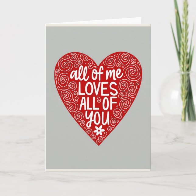 Tarjeta Roja de San Valentín con Letra a Mano (Anverso)