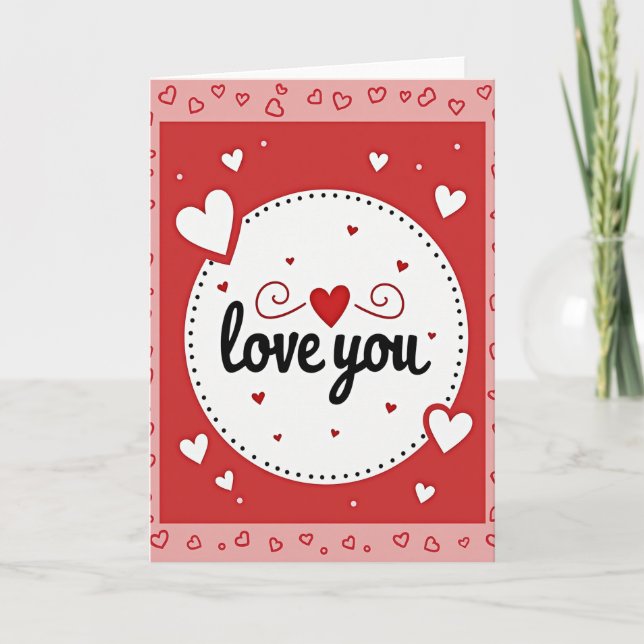 Tarjeta Roja de San Valentín Te Amo (Anverso)