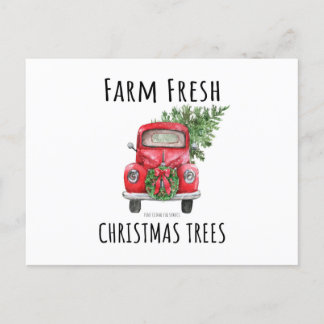 Tarjeta roja del camión del navidad moderno del