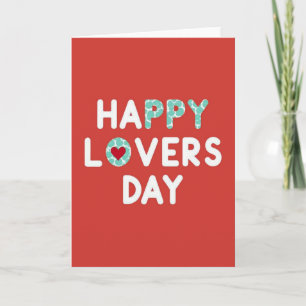 Tarjeta Roja del Día de los Amantes Felices