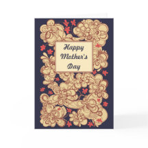 Tarjeta roja del día de madre del dibujo de Brown