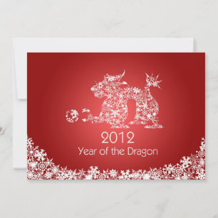 Tarjeta roja del dragón de Año Nuevo chino 2012
