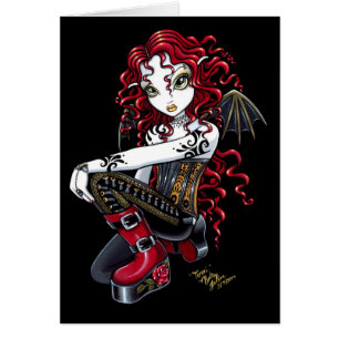 Tarjeta roja del Faerie del tatuaje de "Terri"