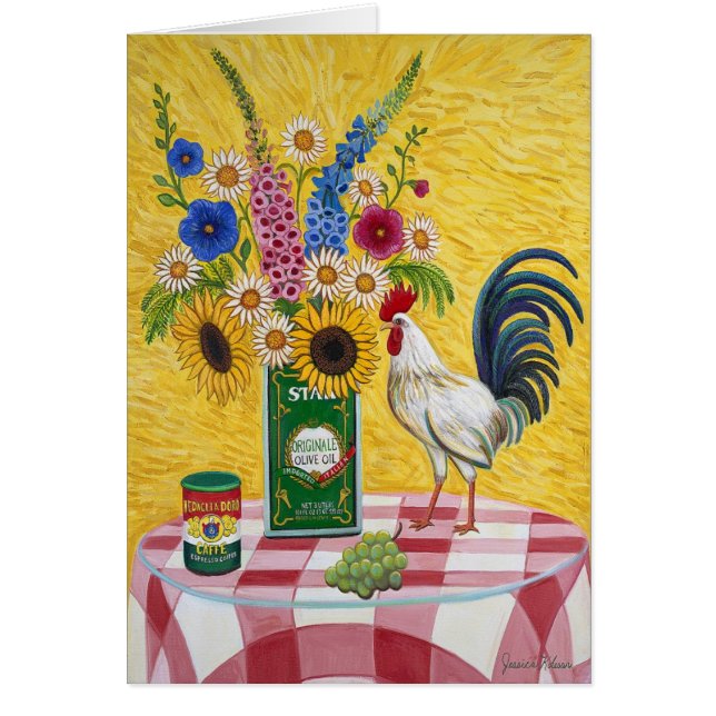 Tarjeta roja del gallo del control (Frente)