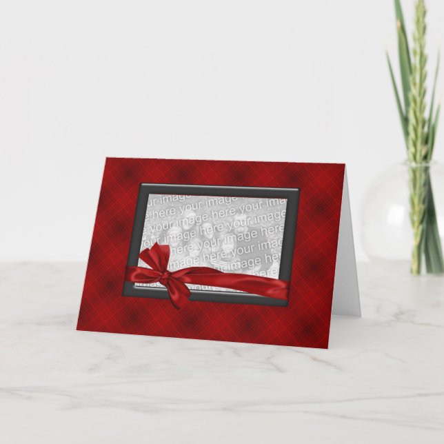 Tarjeta roja del marco de la foto de la tela (Anverso)