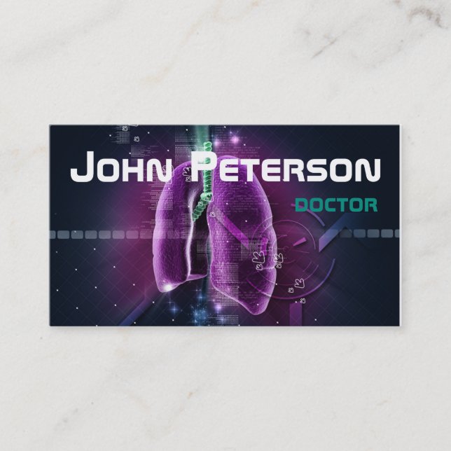 Tarjeta roja del médico del Pulmonologist del (Anverso)