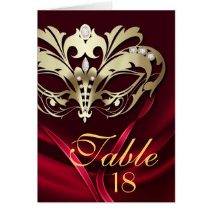 Tarjeta roja del número de la tabla de la