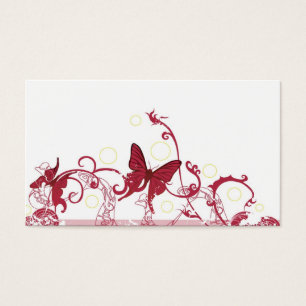 Tarjeta roja del perfil de las mariposas