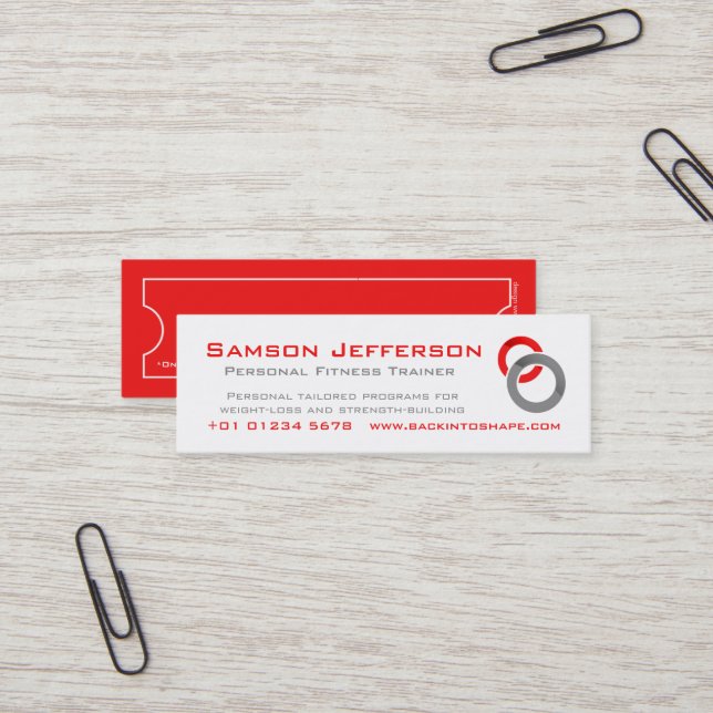 Tarjeta roja del promo del negocio del instructor (Anverso/Reverso In Situ)