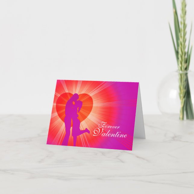 Tarjeta roja del resplandor de Fiancé del beso de (Anverso)