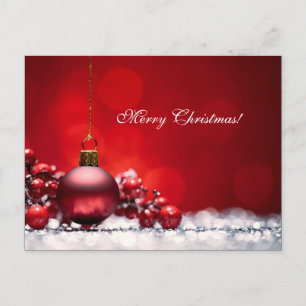 Tarjeta roja elegante de OrnamentGreeting de la