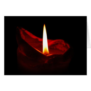 Tarjeta roja en blanco de la vela