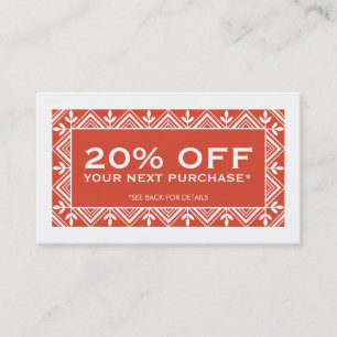 Tarjeta roja festiva de la cupón del descuento