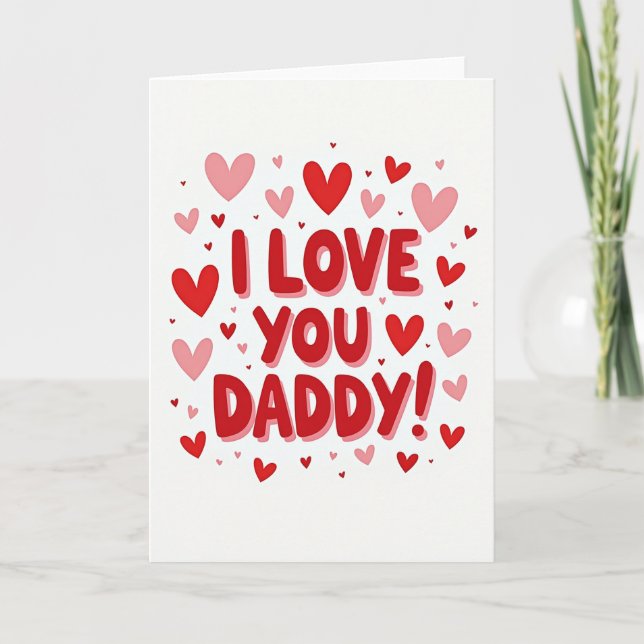 Tarjeta Roja Intensa Amo a Papá (Anverso)
