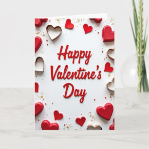 Tarjeta Roja Moderna del Día de San Valentín con C