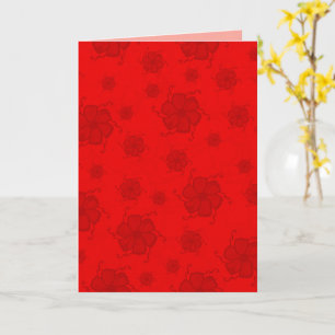 Tarjeta roja monocroma FTF 5x7 en blanco