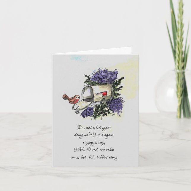 Tarjeta roja roja del petirrojo (Anverso)