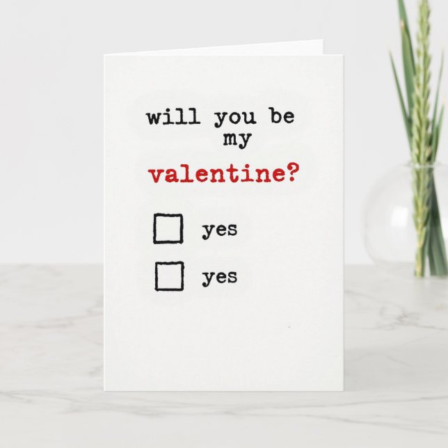 Tarjeta Roja Sé Mi San Valentín Sí (Anverso)