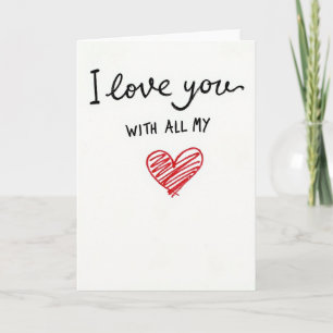 Tarjeta Roja Te Amo Con Todo Mi Corazón