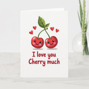 Tarjeta Roja Te Amo Mucho Cereza