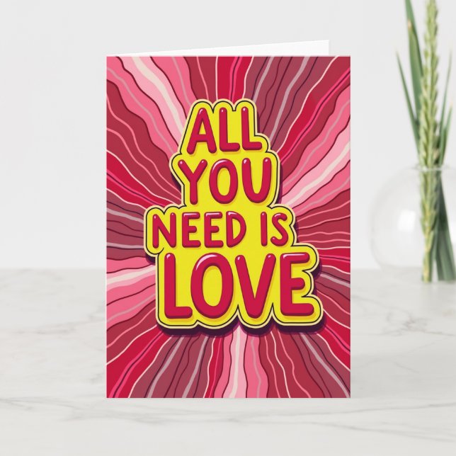 Tarjeta Roja Todo lo que Necesitas es Amor (Anverso)