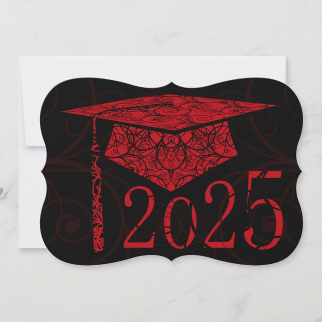 Tarjeta roja y negra floral Cap 2025 (Anverso)