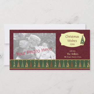 Tarjeta roja y verde acogedora de la foto del