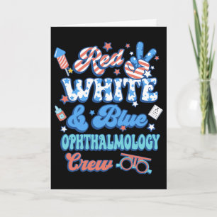 Tarjeta Rojo Blanco Azul Oftalmología Tripulación Optometr