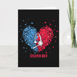 Tarjeta Rojo Blanco Azul Patriótico 911 Despachador Corazó
