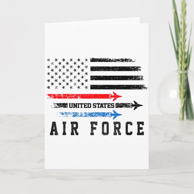 Tarjeta Rojo Blanco Azul Sobre Vuelo de la Fuerza Aérea Or (Anverso)