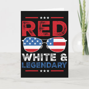 Tarjeta Rojo Blanco Legendario Papá Padre Hijo Coincidente
