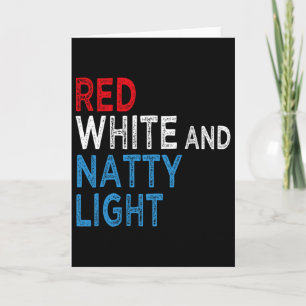 Tarjeta Rojo Blanco Y Natty-light Para Hombres Mujeres Ama